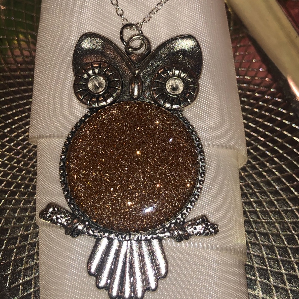 Sparkly owl pendant